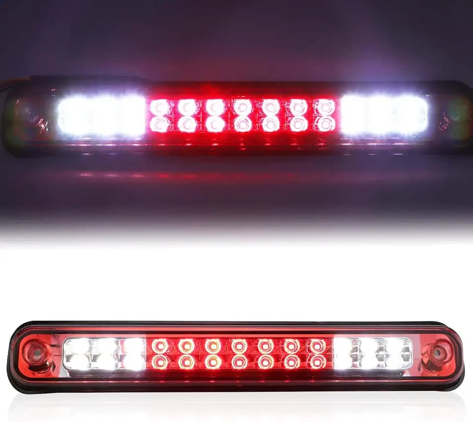 Tresound 3rd Third Brake Light for 1988-1999 Chevy/GMC C1500 C2500 K1500 K2500 Silverado Blazer LED Cargo Lamp High Mount Stop light (Chrome Housing Red Lens)