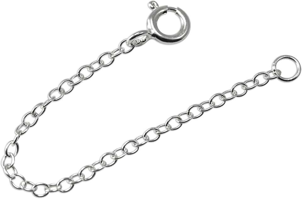 Sterling Silber Trace Kette Verlängerungskettchen | Kettenlängen: 2 Inches (5cm) - 5 Inches (10cm)