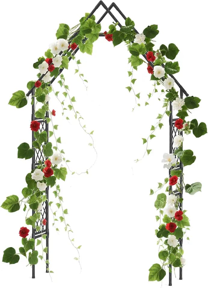 Garden Arch Trellis, 7.87x3.93Ft Metal Decorative Arbor for Climbing Plants, Outdoor Wedding Arch, Weather-Resistant Lawn, Patio Archway for Backyard, Yard, Garden Decor