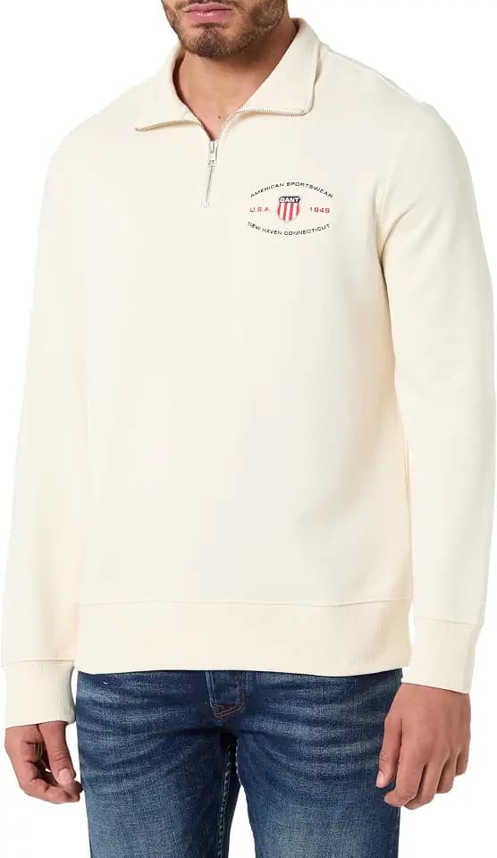GANT Herren Graphic Half Zip Sweatshirt