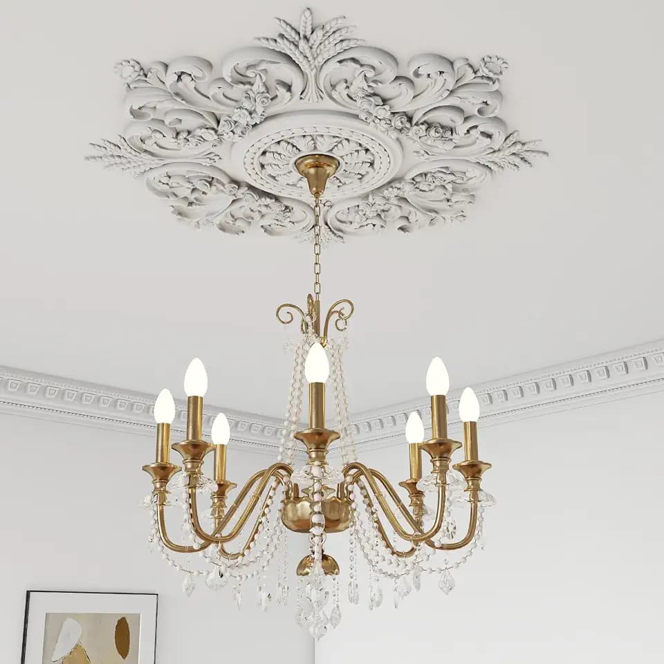 Nuanchu 28'' Large PU Ceiling Medallion for Chandelier Light Fixtures