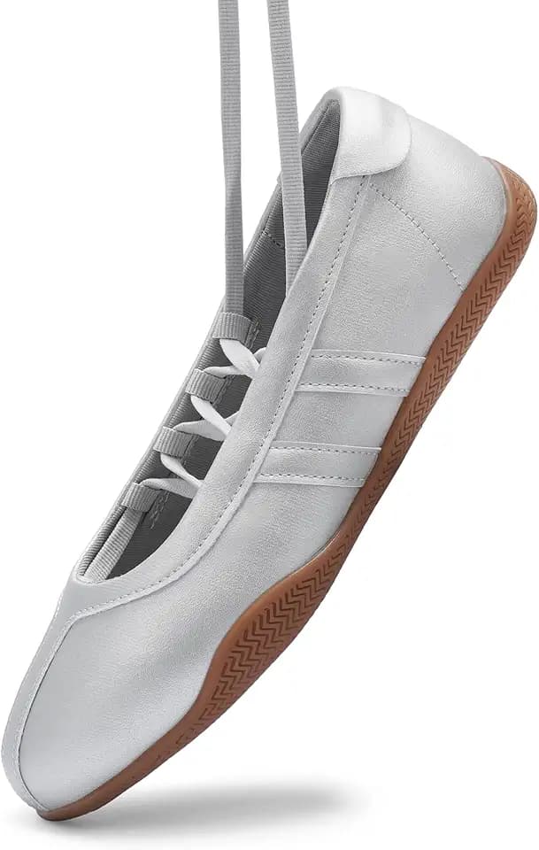 Fashion Sneakers for Women Lace Up Ballet Flats Comfortable Footwear Shoes