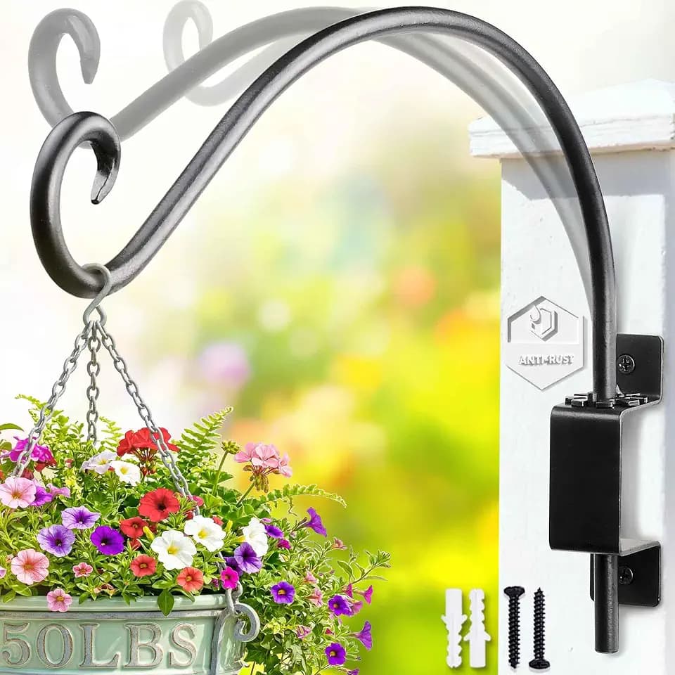 Qiang Ni Plant Hanger Outdoor-12 Inch 50 lbs Capacity Bird Feeder Bracket