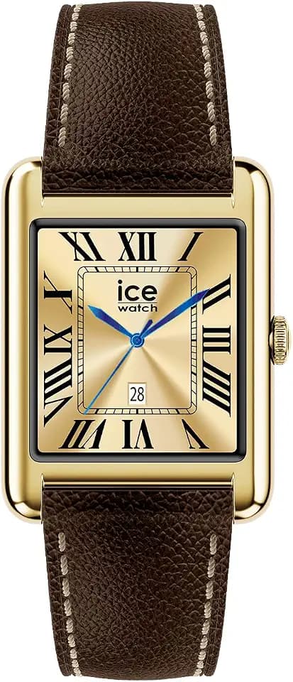 ICE-WATCH - Ice smart TKS 2.0 Gold Chocolate Grain - Gold Damenuhr mit Lederarmband - 025618 (1.41 Zoll / 32mm) - Smartwatch, Aufzeichnung von körperlicher Aktivität und Gesundheitsdaten
