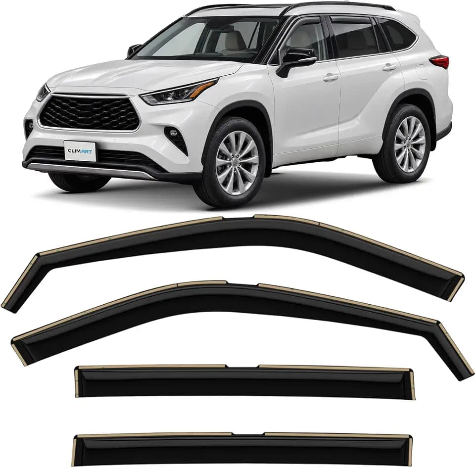 CLIM ART in-Channel Rain Guards for Toyota Highlander 2020-2026