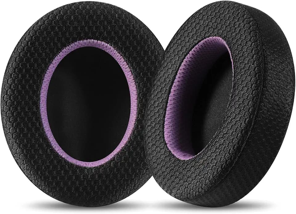 Breathable Mesh Replacement Earpads for SHP9500 Headphones - Comfortable Black/Purple Cushions