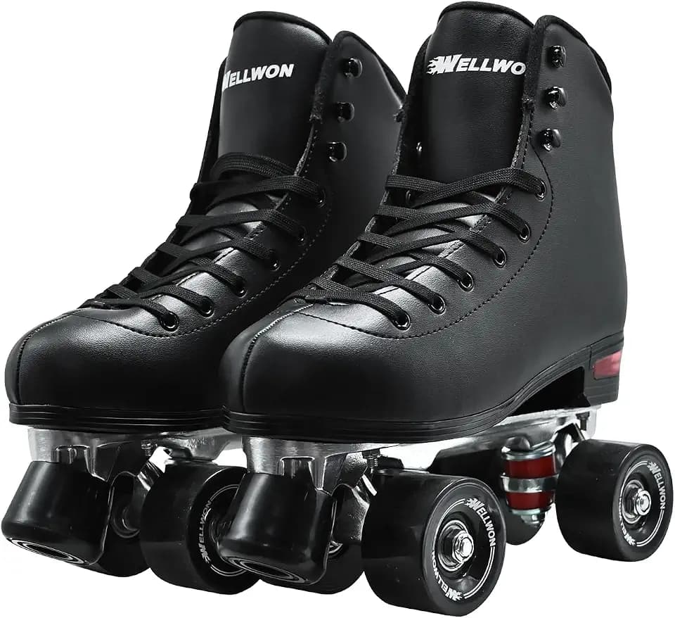 Roller Skate for Women and Men, Classic Design High-Top PU Leather Quad Roller Skates for Outdoor and Indoor, Rollerskates for Beginner Size 6/7/8/9/10/11
