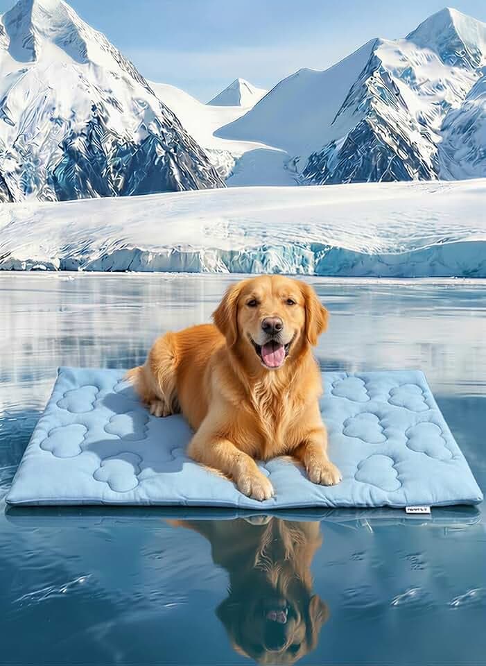 Huafly Dog Cooling Mat,Dual-Sided Cooling Mat for Dogs Cloud Blue