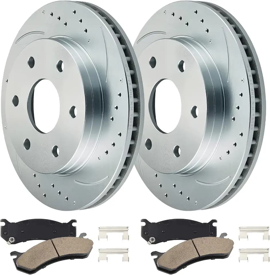 BDFHYK G3000 Front Brake Rotors and Ceramic Pads for Chevy Silverado 1500