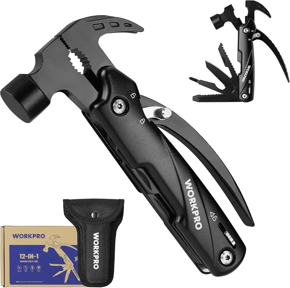 WORKPRO 12-in-1 Multitool Hammer, Klappmesser, Zange, Säge
