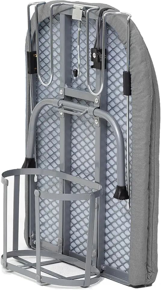 Small Ironing Board with Iron Holder, RAINHOL Grey Foldable Mini Iron Table