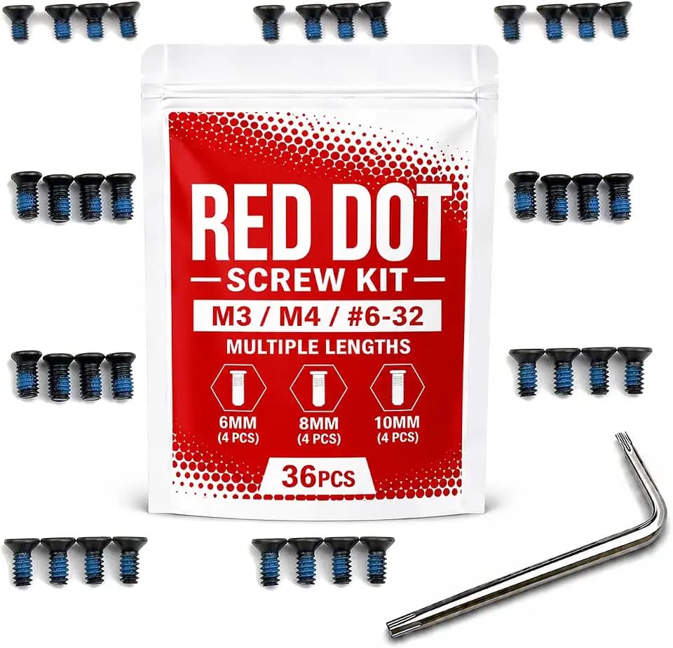Red Dot Screw Kit, Torx Optic Mounting Screws with M3 M4 6-32, Threadlocker