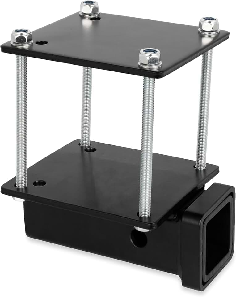 Camco Eaz-Lift Camper/RV Bumper Hitch - Ideal for Bikes, Cargo Racks & More - Clamps onto 4” Square RV Bumpers - No Drilling Required for Install - Crafted of Heavy Duty Powder-Coated Steel (48473)
