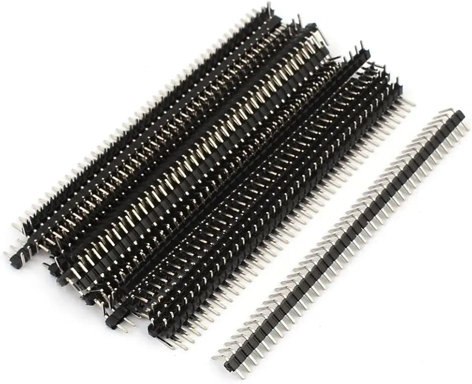 sourcing map 18 STK rechten Winkel 40 Pin 2,54 mm Einreihige Stiftleiste Strip PCB-Steckverbinder DE de