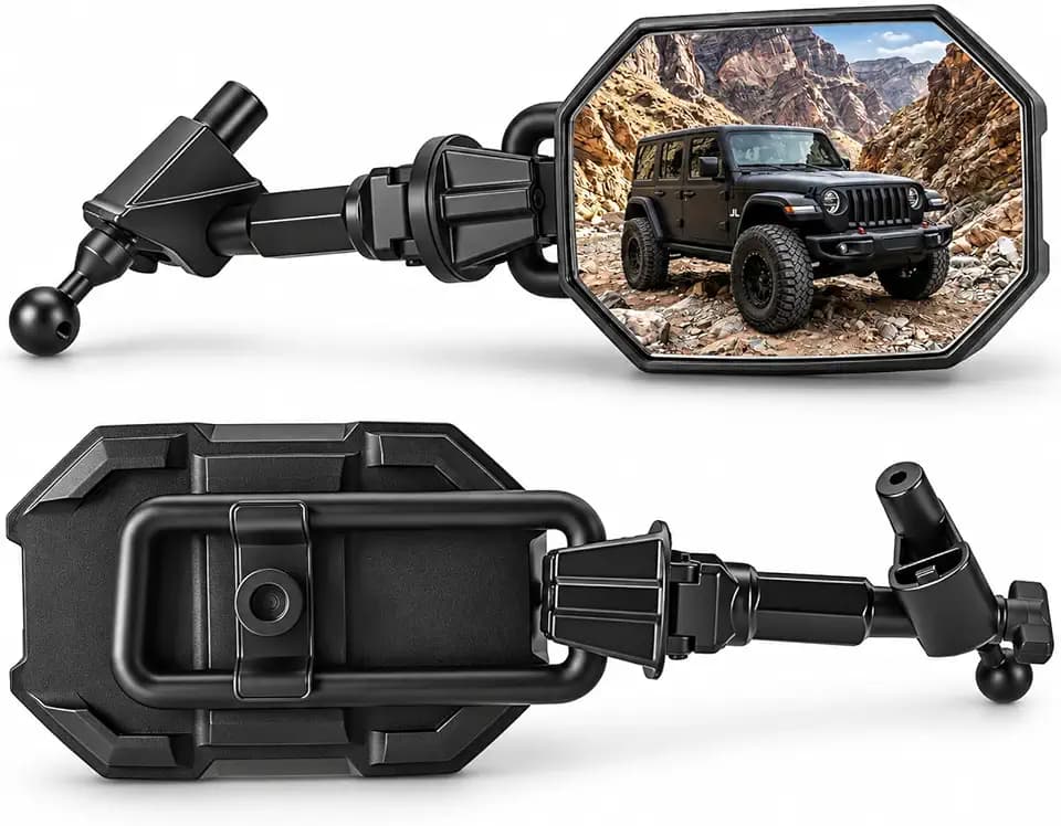SUNPIE Mirrors Doors Off Compatible with Jeep Wrangler JL JLU & GladiatorJT 2018-2023, Wider Side Mirror with No Vibration & Wobble & Whistle, Suitable for No Door, Half Door, Not for 2024 2025
