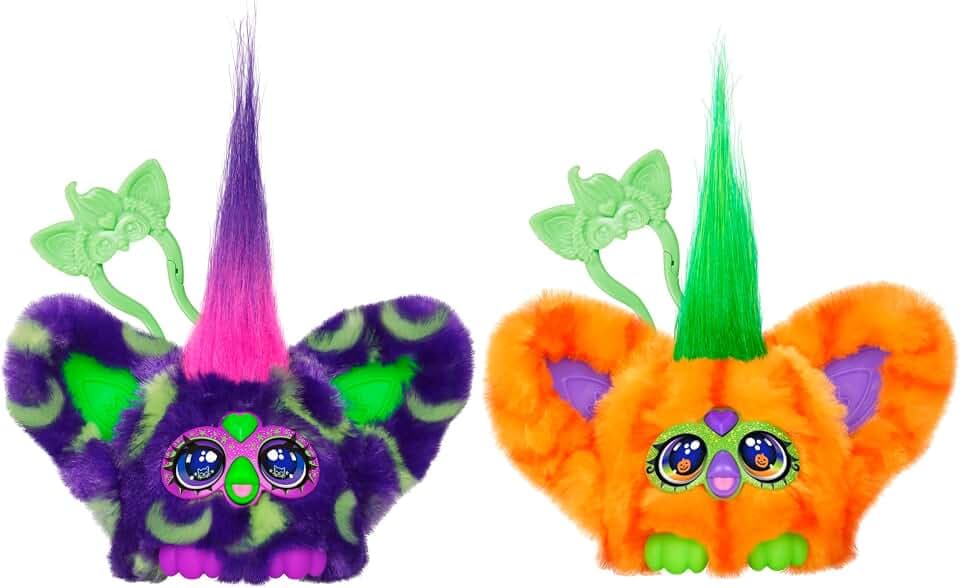 Furby Furblets 2 Pack of Fall Edition Mini Friends Trick-Ee & Boo-Kin, Electronic Plush Toys, Multicolor, Back to School Gifts, Ages 6+ (Amazon Exclusive)