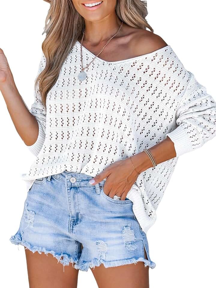 CUPSHE Damen Strickpullover Stehkragen Langarm Asymmetrischer Saum Feinstrick Pulli Oberteile Tops Casual Knit Sweater