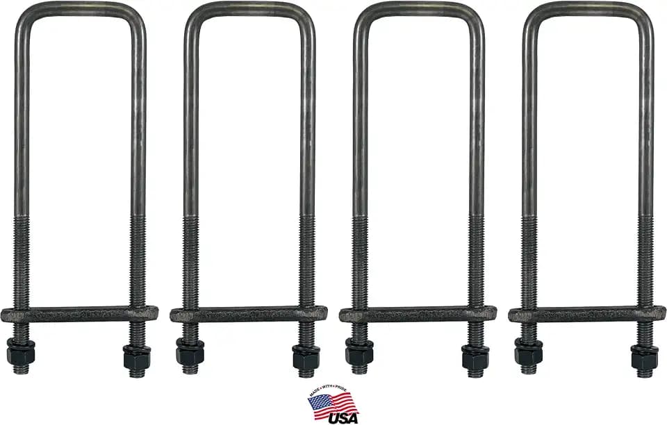 Buyers Products UB623516 16 Inch Square Bend U-Bolt Kit, 4 Complete Kits