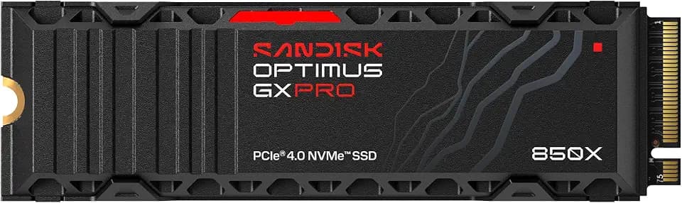 Sandisk Optimus GX PRO 850X 2TB NVMe SSD with Heatsink, PCIe 4.0, M.2 2280