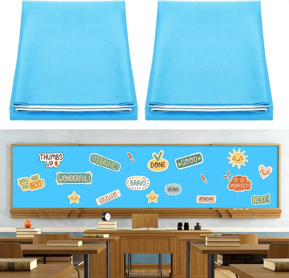 Mindsoft 2 Pack Bulletin Board Fabric Paper, Blue