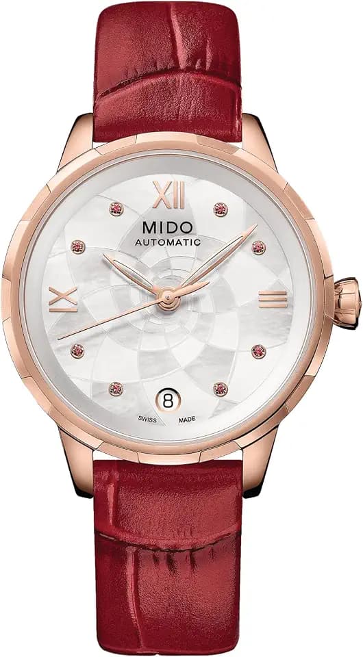 MIDO Rainflower - Swiss Automatic Watch for Women - White Dial - Case 34mm - M0432073611800