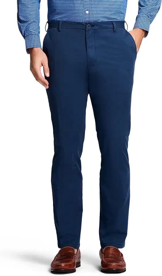 Izod Men's Saltwater Stretch Flat Front Straight Fit Chino Pant