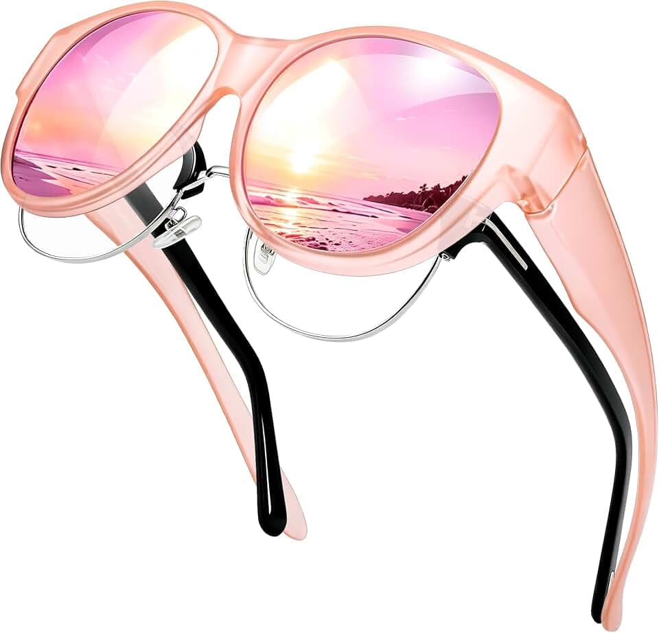 Polarized Sunglasses Over Glasses Women, UV400 Cat Eye Sun Shades