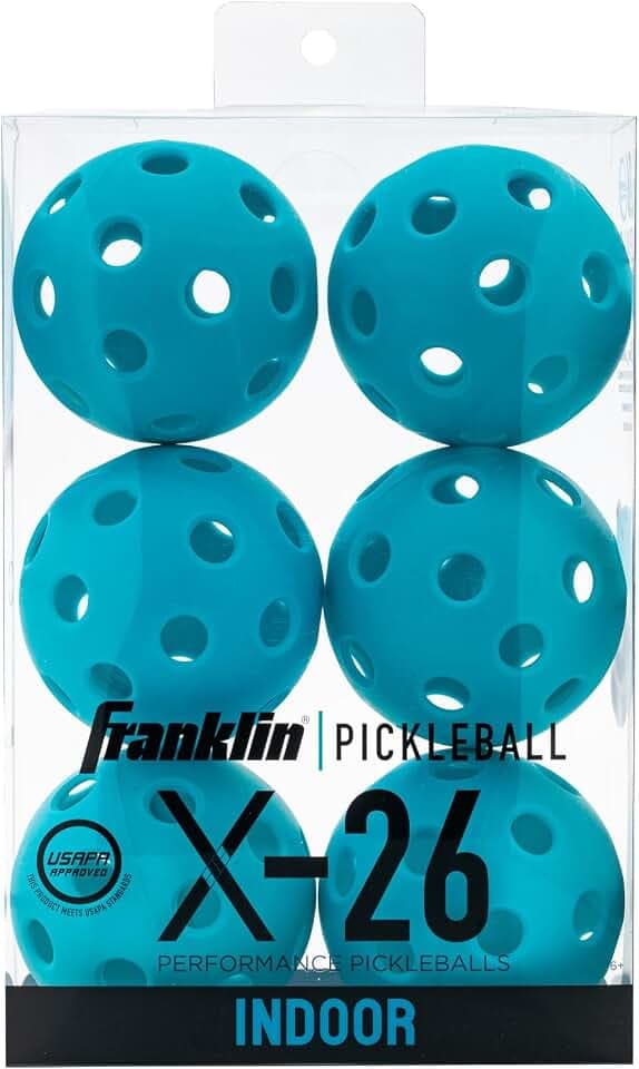 Franklin Sports X-26 Indoor Pickleballs - 3 Pack, 12 Pack & 100 Pack Bulk - USAPA Approved Tournament Pickleballs - Multiple Colors