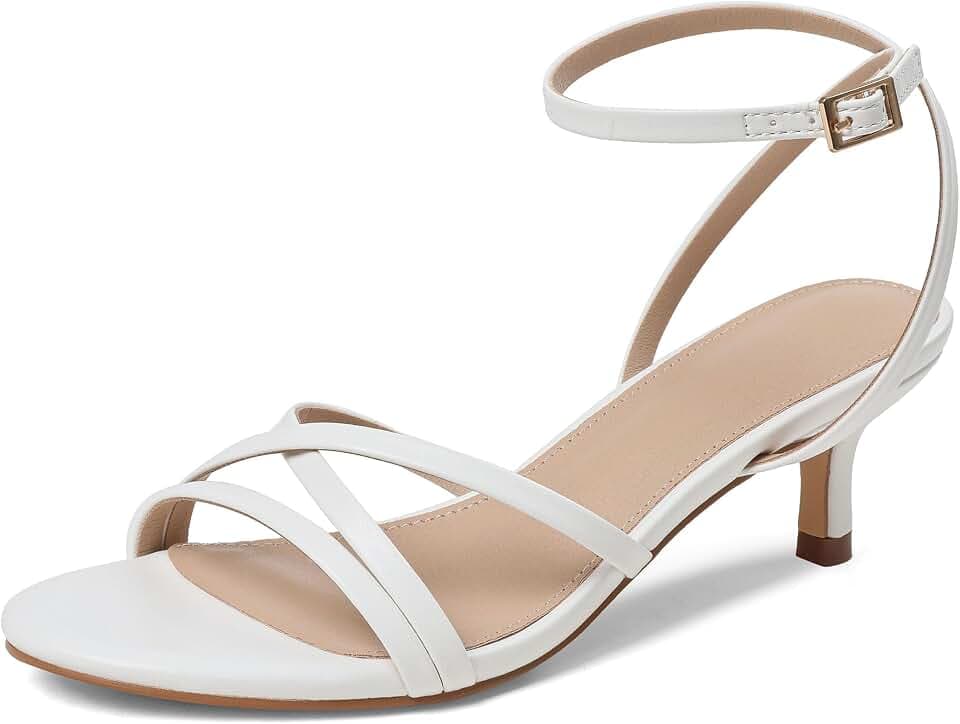 CYNLLIO Strappy Kitten Heels for Women 2 Inch Low Heel Small Sandals