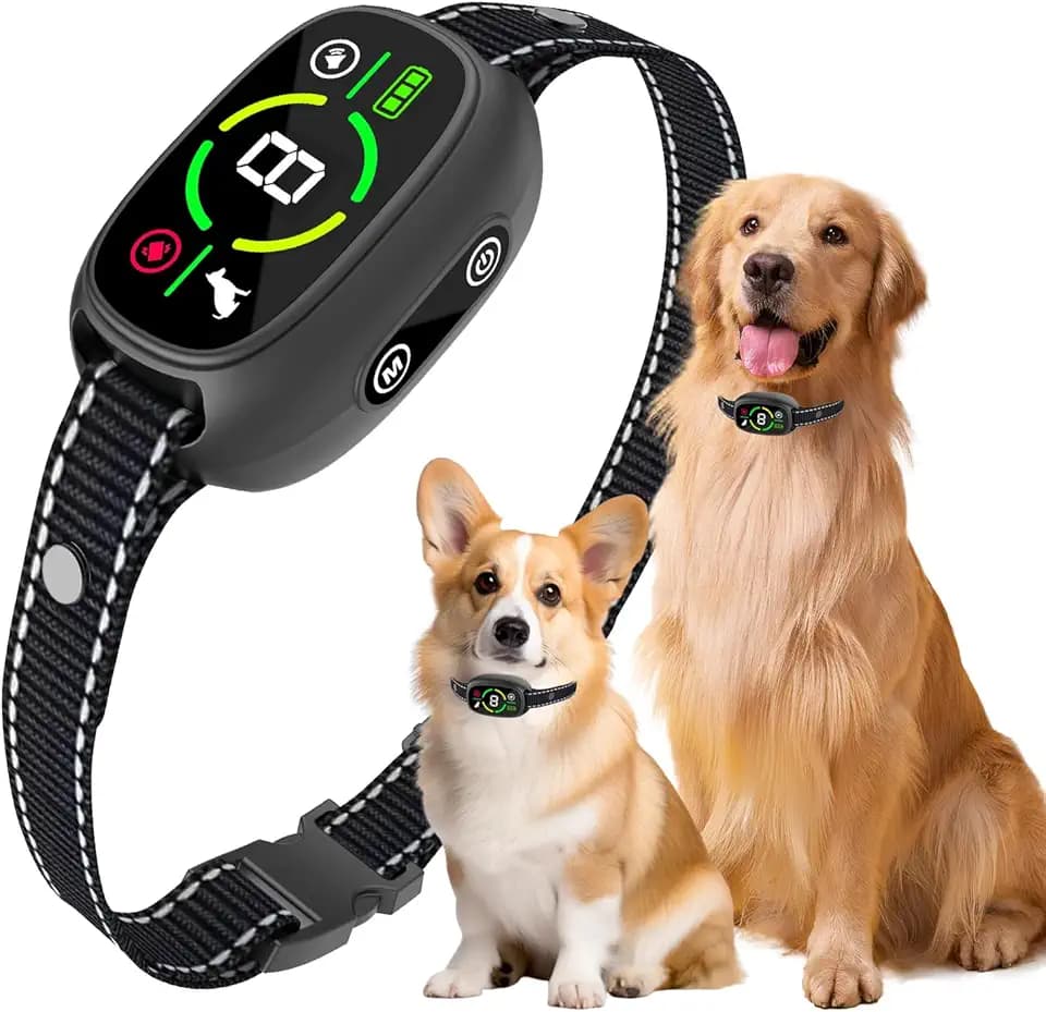 Anti-Bellhalsband für Hunde, verstellbar, Antiaboiement für Hunde, für große, mittelgroße und kleine Hunde, Ultraschall, Anti-Bell-Geräte (schwarz)