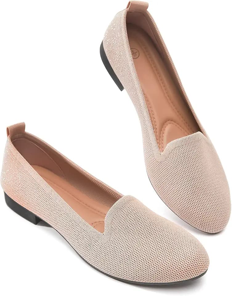 BABUDOG Women's Flats Shoes Mesh Slip on Loafers Soft Memory Foam Flats