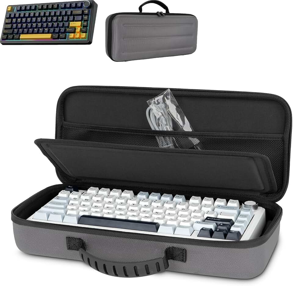 75% Keyboard Case, Hard Shell Travel Carrying Bag for Aula F75