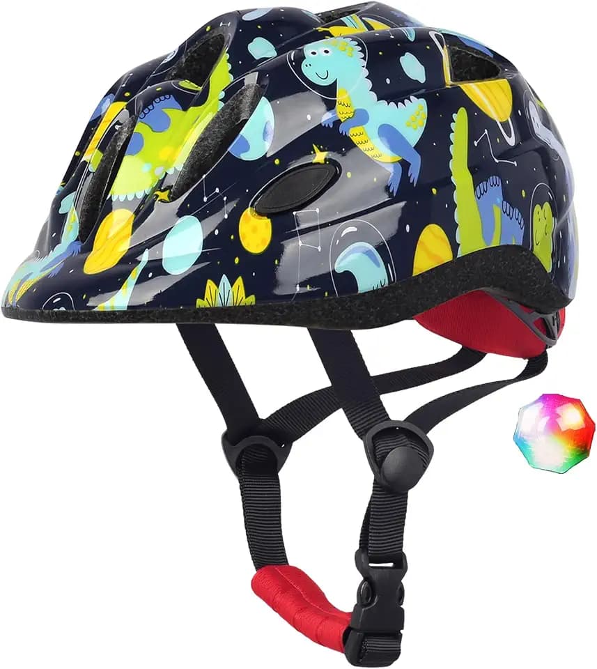 Kids Toddler Bike Helmet with LED Light, 2 Size for Age 1-3-8