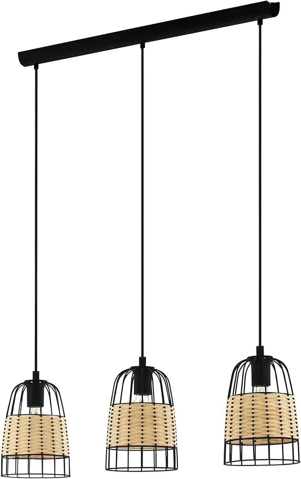 EGLO Pendelleuchte Anwick, 3 flammige Hängelampe Vintage, Boho