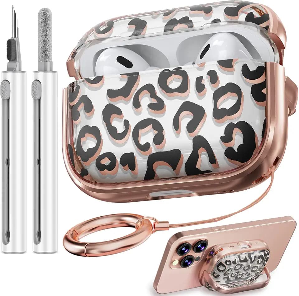 Inesore for AirPods Pro 2nd/1st Case (2023-2019)-Brown Leopard Print