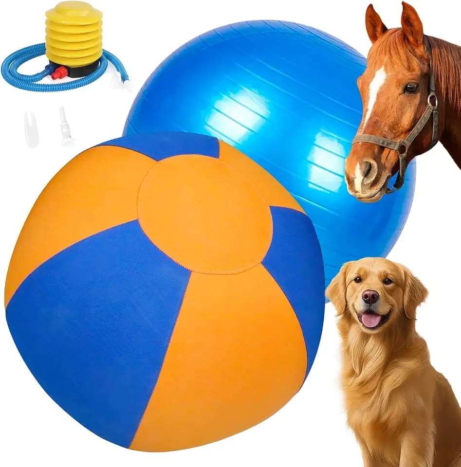 25 Inch Blue & Orange Two-Tone Herding Ball for Dogs, Durable Dog Herding Ball, Bite Resistant Herding Ball for Dogs, Large Balls for Dogs for Medium Large Breeds Australian Shepherd Border Collie