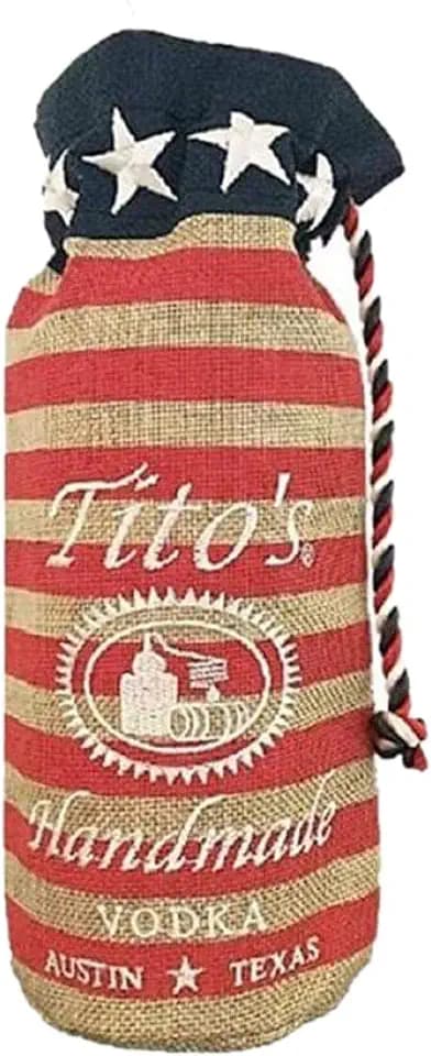 Limited Edition Tito's Vodka American Flag Logo Burlap Bag Bottle Storage
