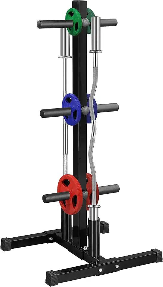 Yaheetech Halterung für Gewichte, max. 400 kg, Halterung für Hantelstange, Gewichte, Krafttraining, geeignet für Scheiben mit einem Durchmesser von 28 mm, Schwarz