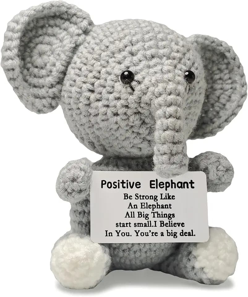 Positive Crochet Elephant Decor Gifts for Women Christmas Birthday Gift