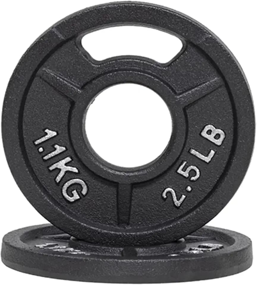Fitvids 2-Inch Olympic and 1-Inch Standard Cast Iron Weight Plate for Strength Training & Weightlifting, Multiple Weights Available