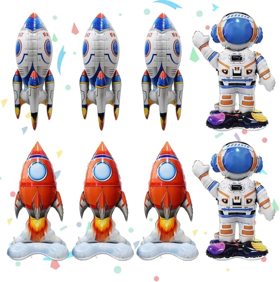 8-teiliges Weltraum-Folienballon-Set, Astronauten-Design Dekoration für Veranstaltungen, Raumfahrt-Motiv Partyzubehör, Fotodekoration und Eventgestaltung