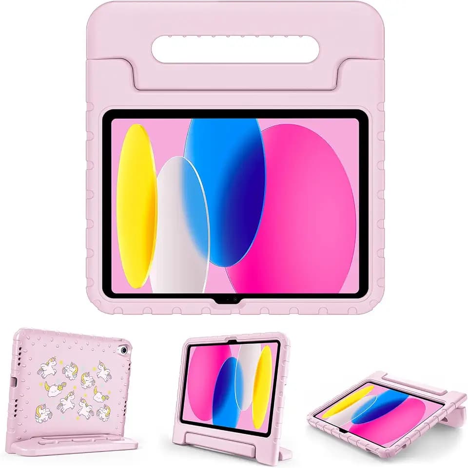 ProCase Kids Case for iPad A16 11th/10th Gen with Pencil Holder-Unicornpink