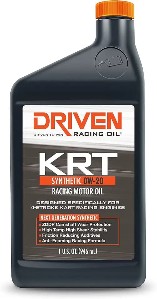 Driven Racing Oil KRT Synthetic 0w-20 Motor Oil 4-Stroke Go Kart, Karting, Race Kart 1 Quart Bottle