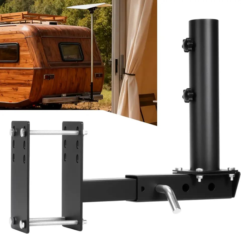 RV Flag Pole Mount Holder Stainless Steel RV Frame Hitch Bumper