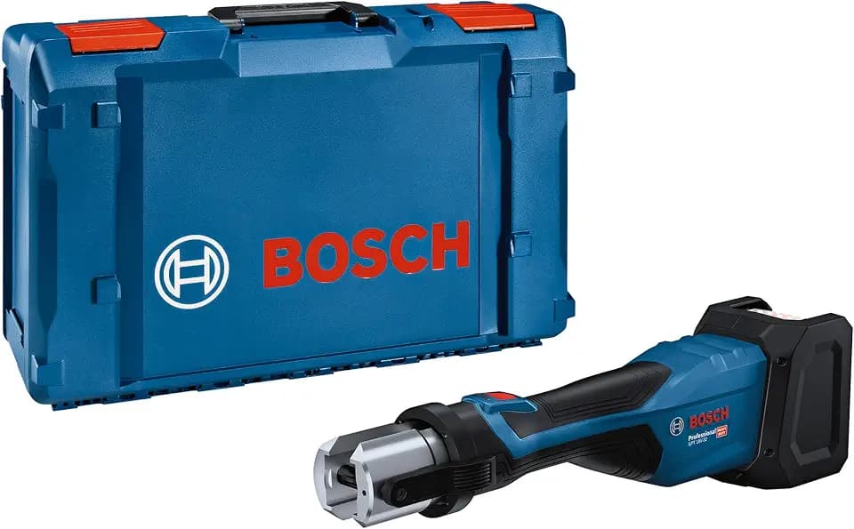 Bosch PRO 18V System Akku Presswerkzeug GPT 18V-32 (32 kN Kraft, Kunststoff-Fittings bis 110 mm, Metall-Fittings bis 54 mm, inkl. XL-BOXX)
