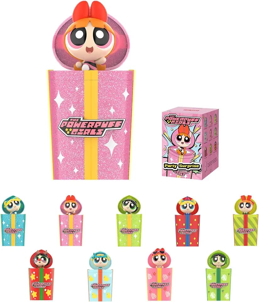 POP MART The Powerpuff Girls Party Surprise Series Blind Box Figures, Collectible Toys Home Decorations, Holiday Birthday Gifts for Girls and Boys, Single Box