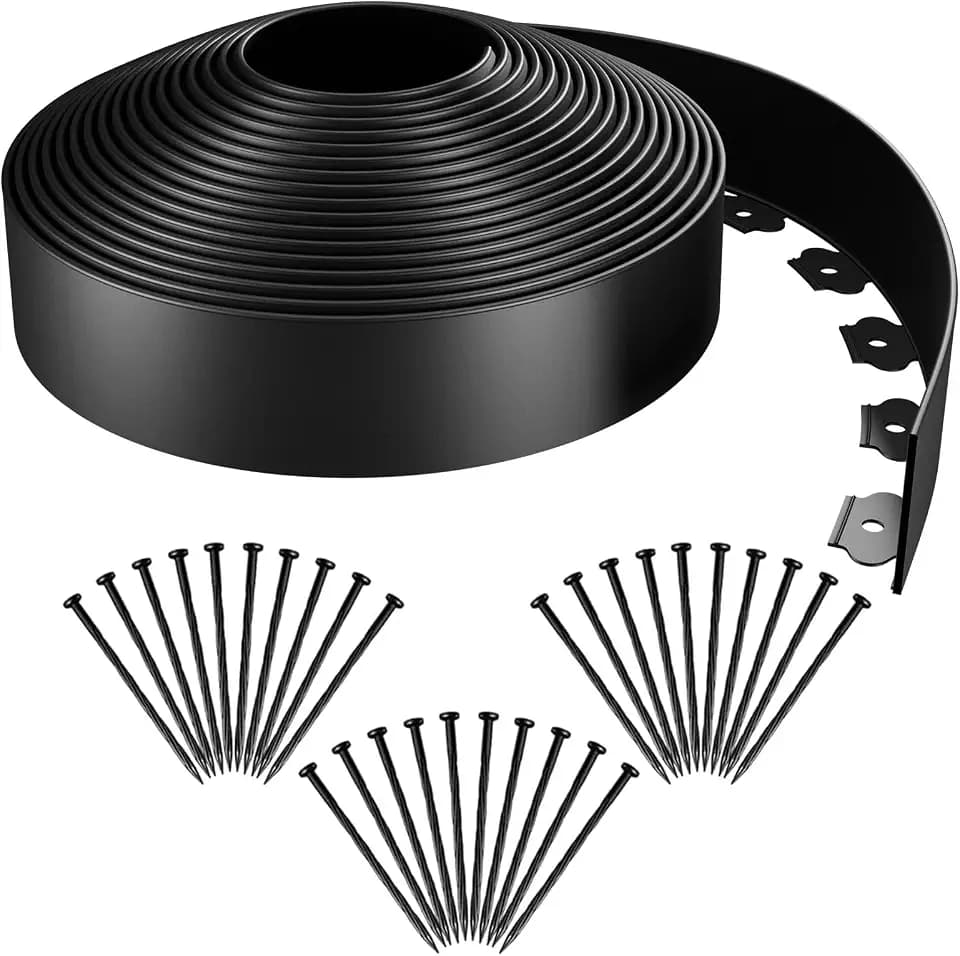 AGTEK Garden Edging 49FT Landscape Edging Kit 3 Inch Height with 30 Stakes