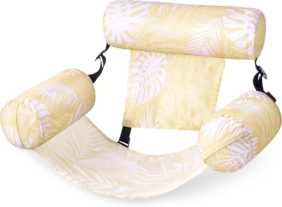SLOOSH Pool Floats Chairs Adult,Inflatable Pool Lounge,Plant Pattern Floating Mat Hammock,Blow up Water Chairs Noodles rafts for Party Summer Water Beach Fun
