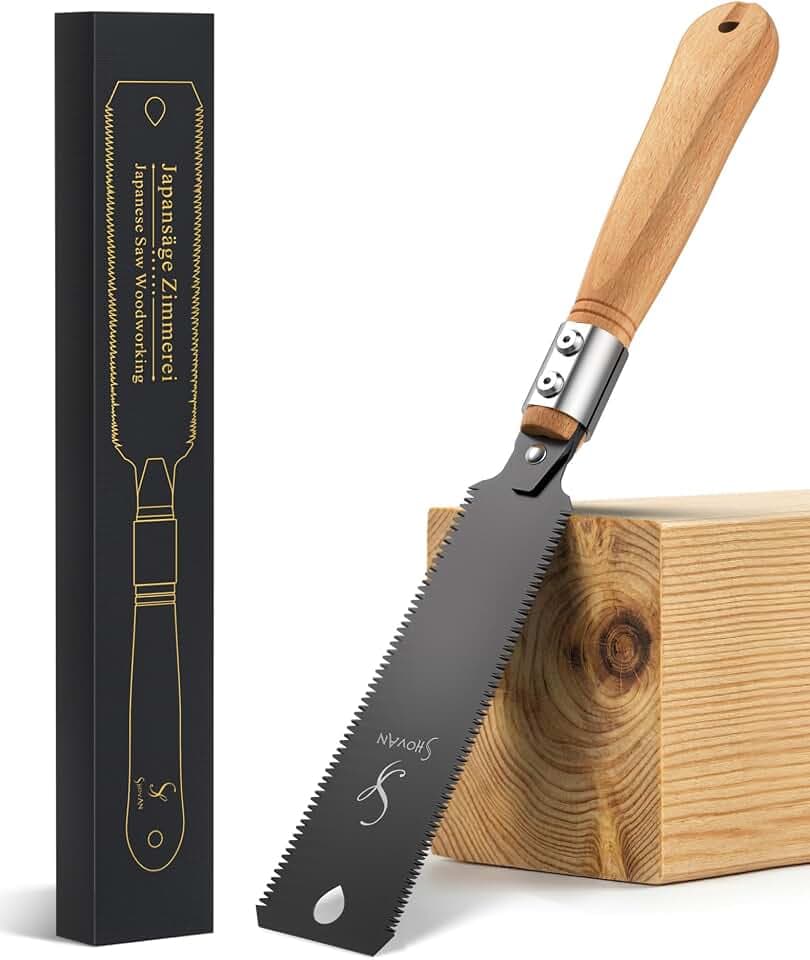Ryoba Japansäge Handsäge, Japanische Zugsäge für Holz, 11/17 TPI Holzsäge