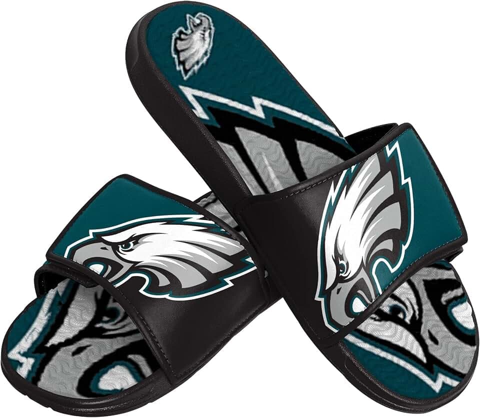 FOCO Herren NFL Team Logo Athletic Sport Shower Flip Flop Sandalen Gel Slides